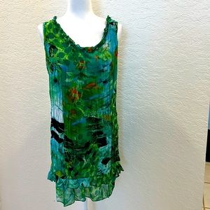 Klozlyne dress sheer summer resort cruise casual colorful lined swim coverup